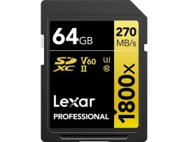 LEXAR Sdcard 64GB 1800x SDXC UHS-II Card GOLD Series W 210 MB/s R 280 MB/s LSD1800064G-BNNNG